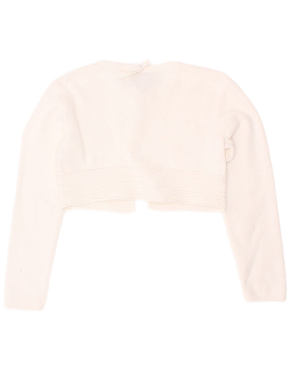 Armani Junior Girls Crop Cardigan sweater 4-5 år Hvid