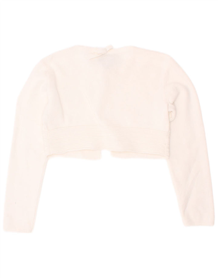 Armani Junior Girls Crop Cardigan sweater 4-5 år Hvid