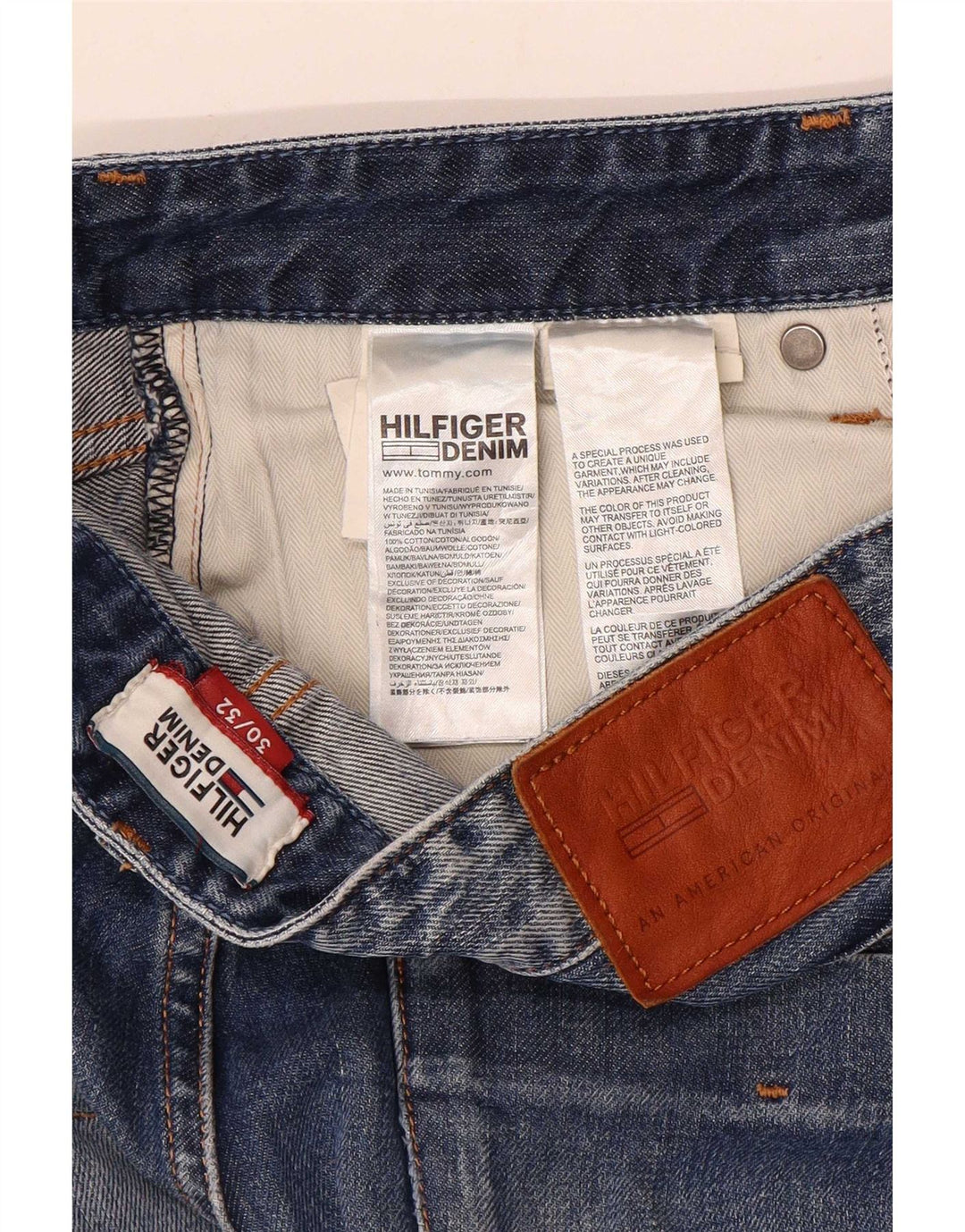 Tommy Hilfiger Herre Slim Jeans W30 L32 Blå Bomuld