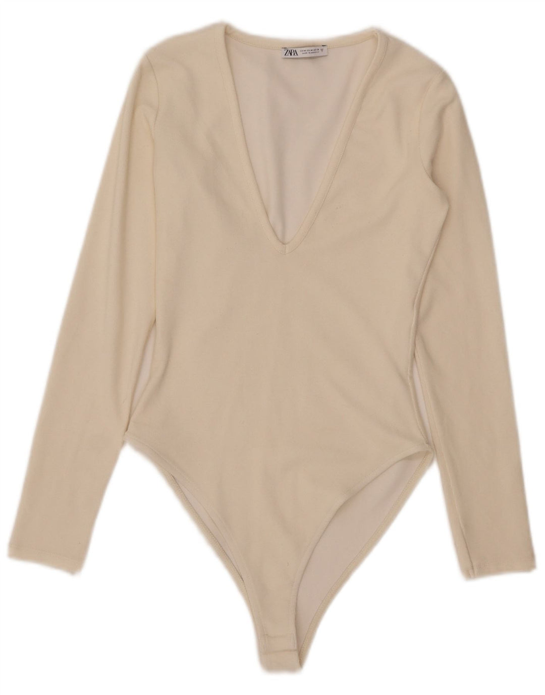 Zara langærmet bodysuit til kvinder UK 12 Medium Off White