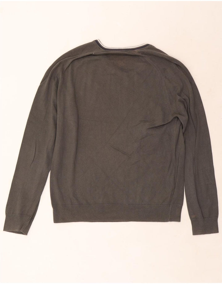 Penguin Herre V-hals sweater XL Gråstribet bomuld