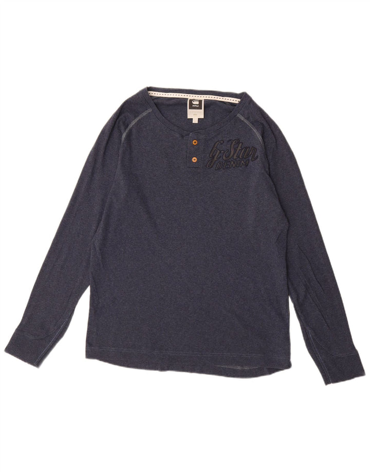 G-STAR Herre grafisk top Langærmet Stor marineblå bomuld