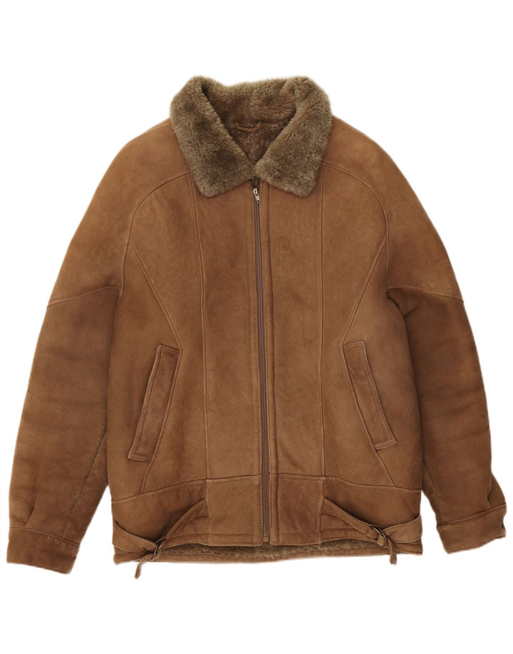 Vintage Herre Shearling Jacket IT 50 Large Brown Shearling