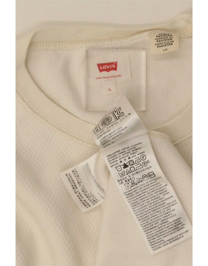 Levi's Herre Top Langærmet Stor hvid Bomuld