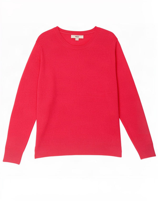 Marks & Spencer Dame Boat Neck Jumper Sweater UK 18 XL Pink Akryl