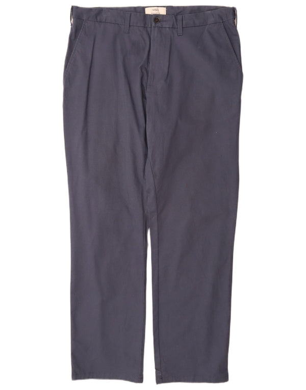 Marks & Spencer Herre Regular Fit Chinobukser W36 L31 Marineblå Bomuld