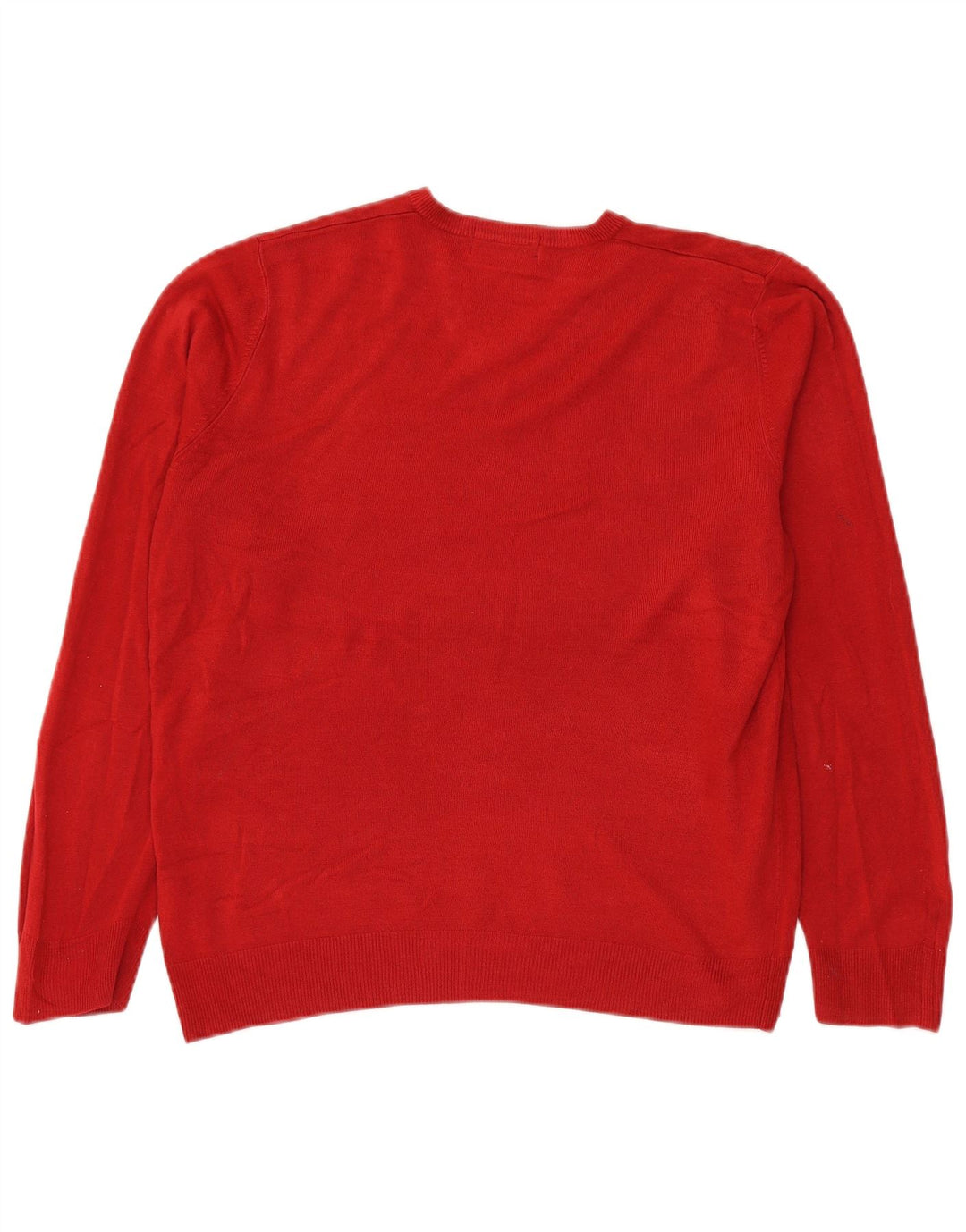 Marks & Spencer Herre Blue Harbor V-hals sweater Medium Rød Akryl