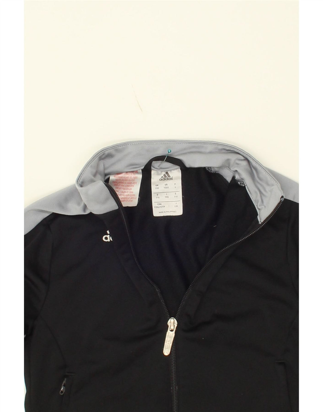 ADIDAS Boys Tracksuit Top Jacket 5-6 Years XS  Black Colourblock Vintage Adidas and Second-Hand Adidas from Messina Hembry 