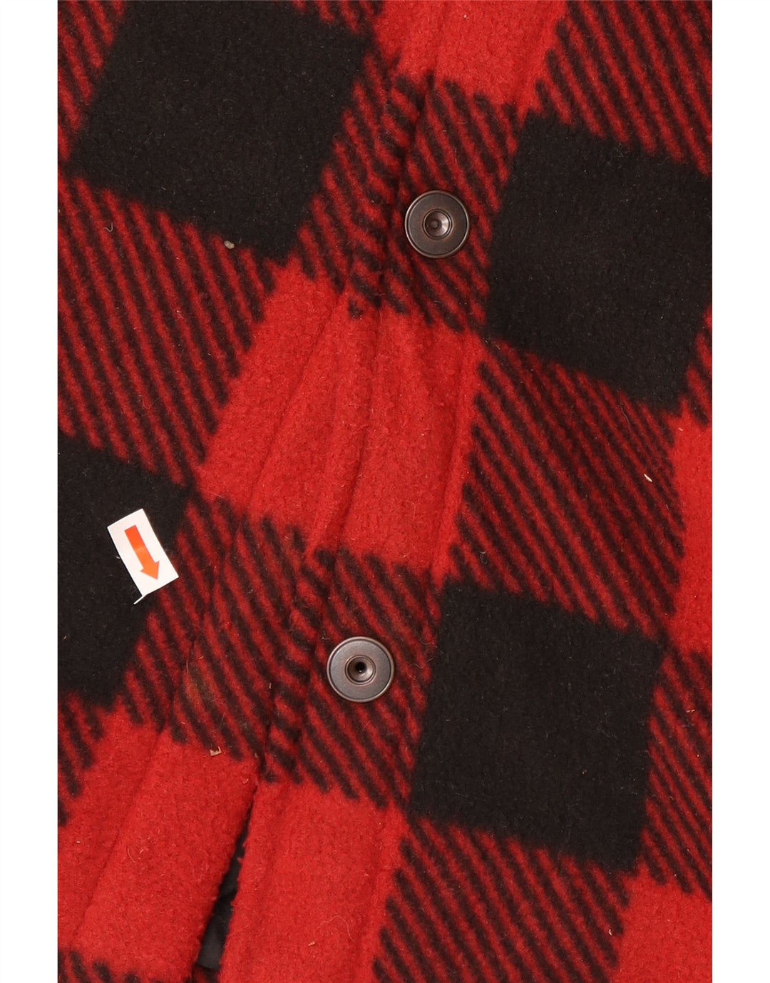 Vintage herre fleece bomberjakke EU 50 Stor rød plaid polyester