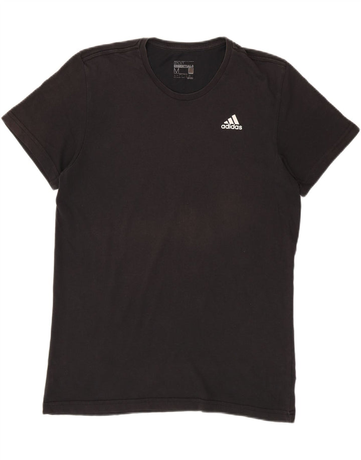 Adidas Herre Climalite T-Shirt Top Medium Sort Bomuld