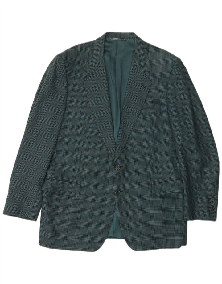 CANALI Herre 2-knaps blazerjakke IT 52 XL Blå Houndstooth Uld