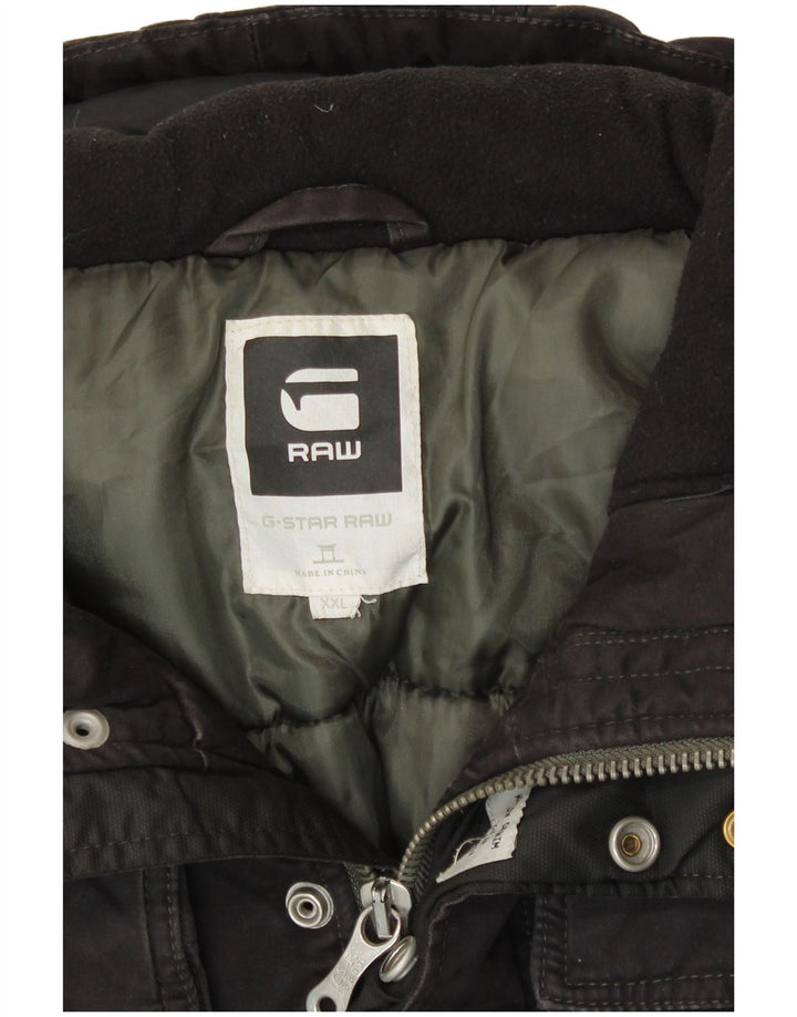 G-STAR Bomberjakke med hætte til mænd UK 44 2XL Sort bomuld