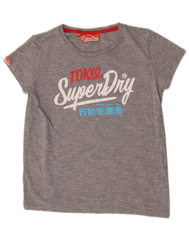 Superdry Herre almindelig grafisk T-shirt top XS grå bomuld