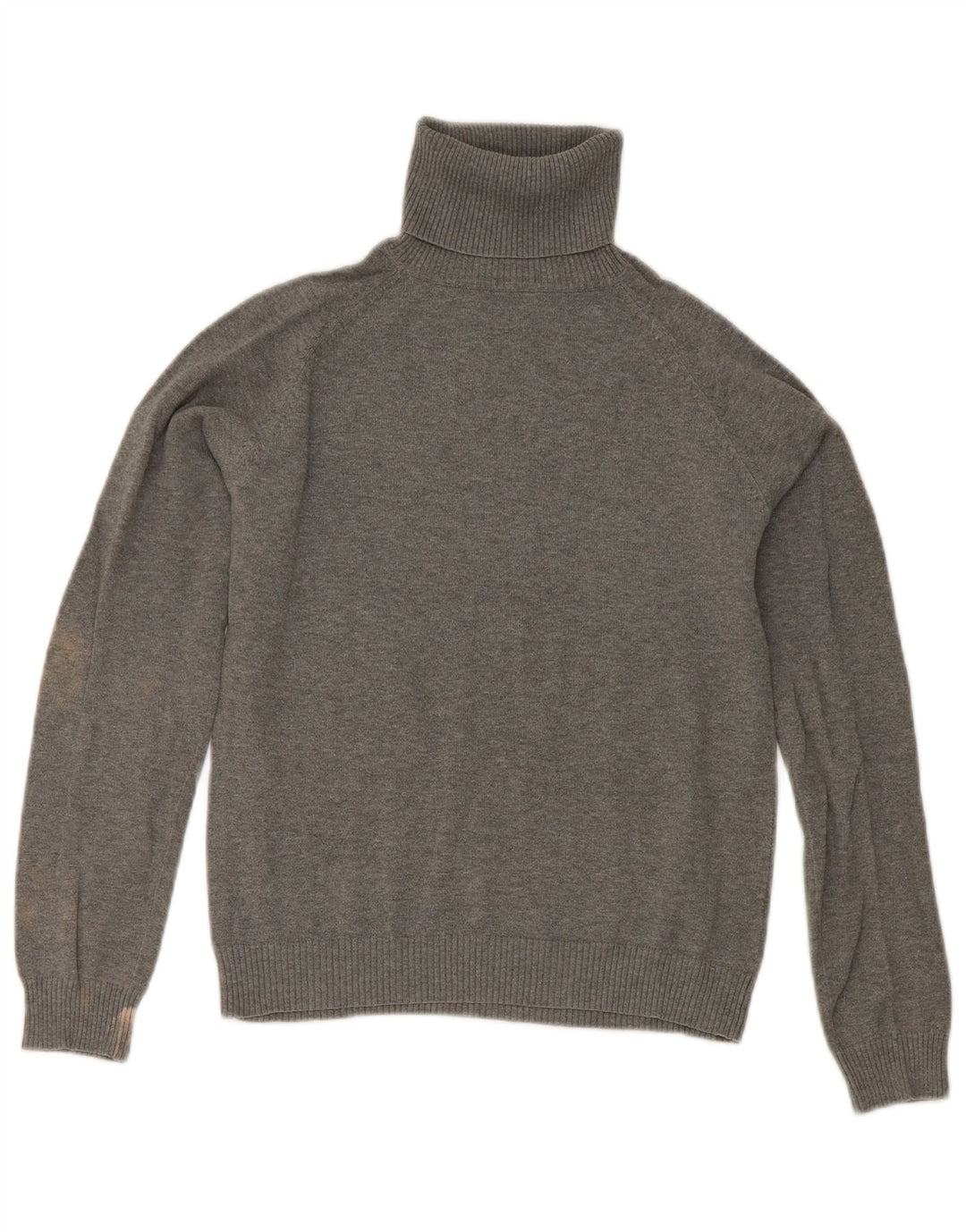 Zara Dame Crop Roll Neck Jumper Sweater UK 12 Medium Grey