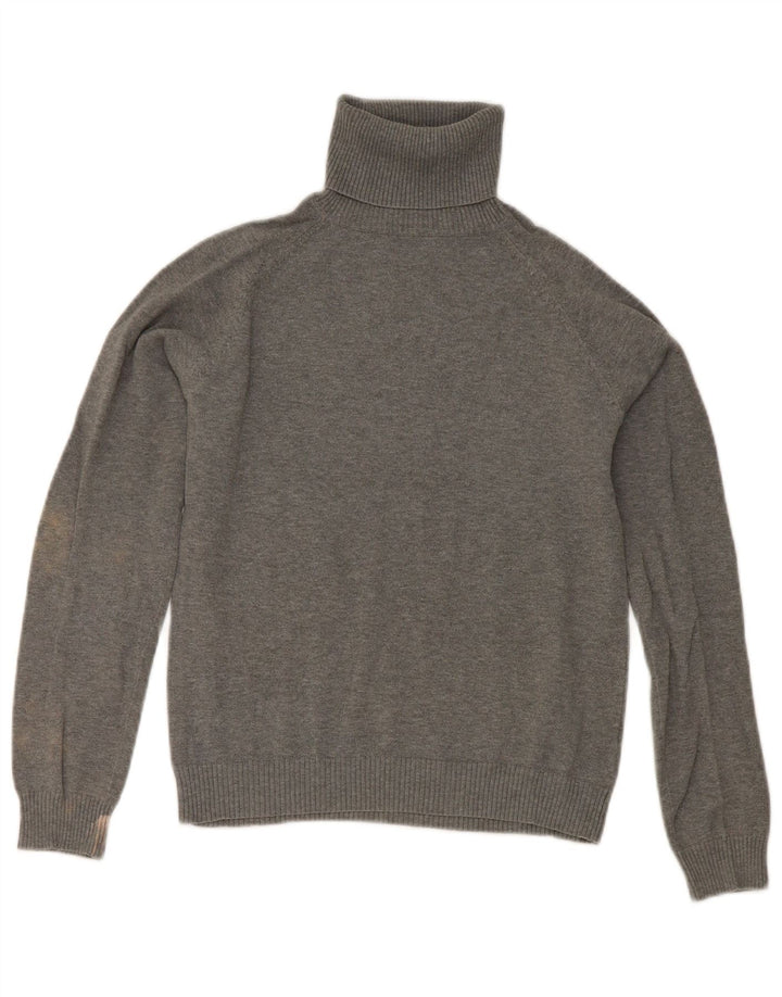 Zara Dame Crop Roll Neck Jumper Sweater UK 12 Medium Grey