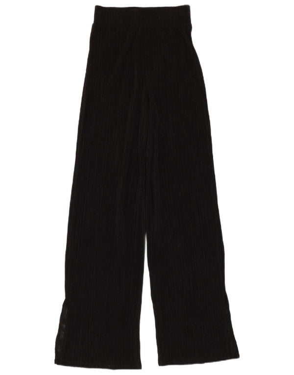 Zara Dame Se Through Wide Leg Bukser Small W24 L31 Sort