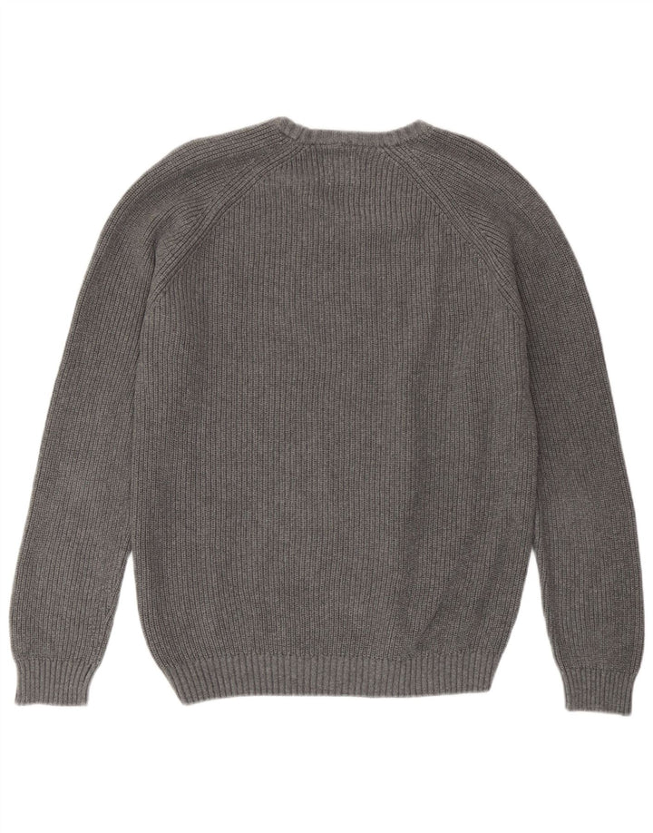 Zara Herre sweater med rund hals, mellemgrå bomuld