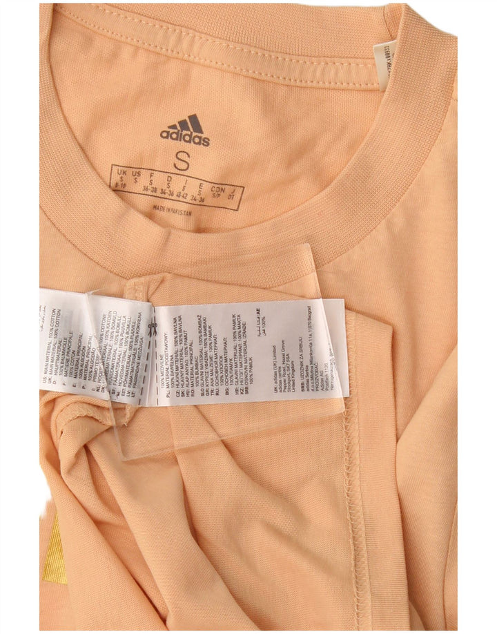 Adidas Graphic T-Shirt Top UK 8/10 Small Beige