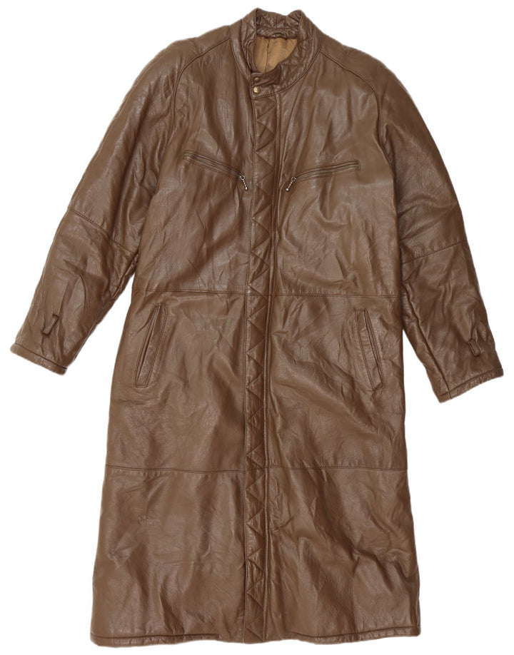 VINTAGE Læderfrakke til mænd UK 38 Medium Brun