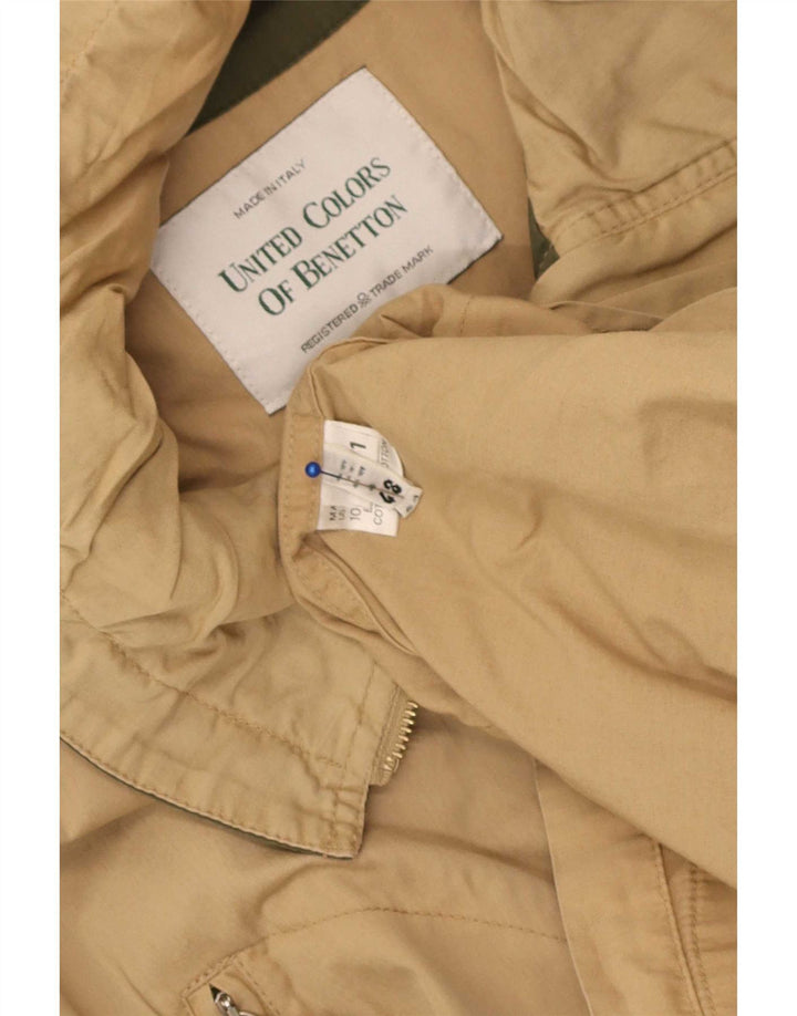 Benetton Herre Loose Fit Hooded Utility Jacket IT 48 Medium Beige Bomuld