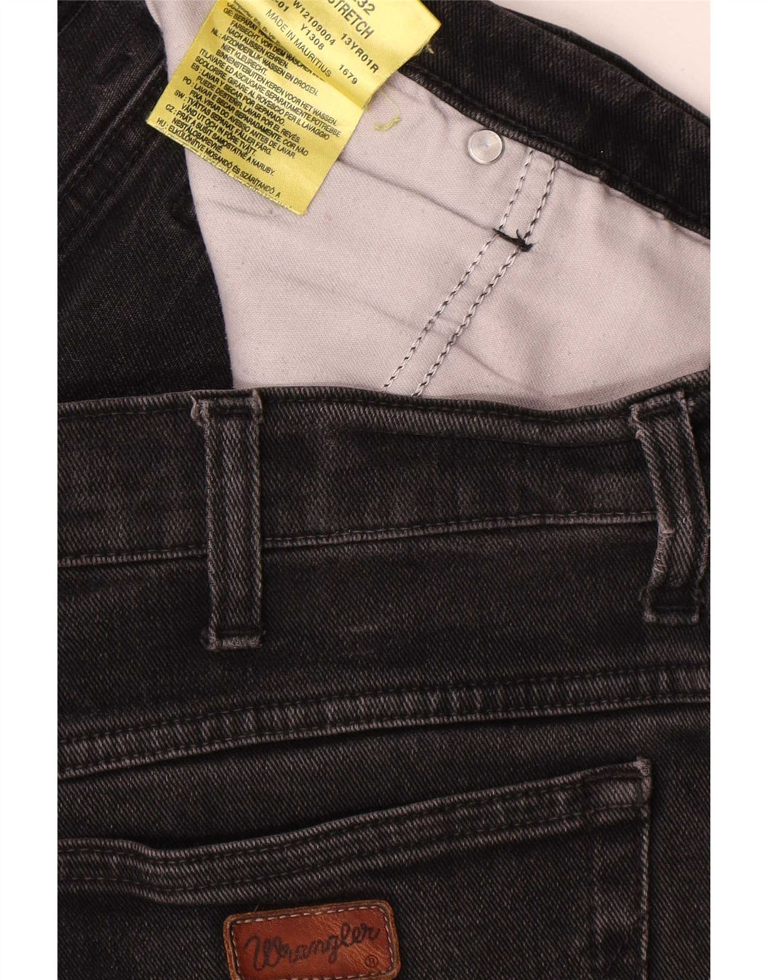 Wrangler Herre Texas Stretch Straight Jeans W38 L32 Sort Bomuld