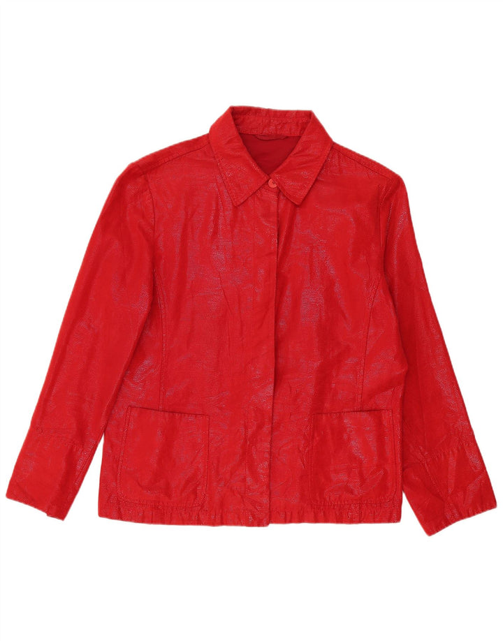 Carol Womens Poncho Blazer Jacket UK 18 XL Rød plettet polyester