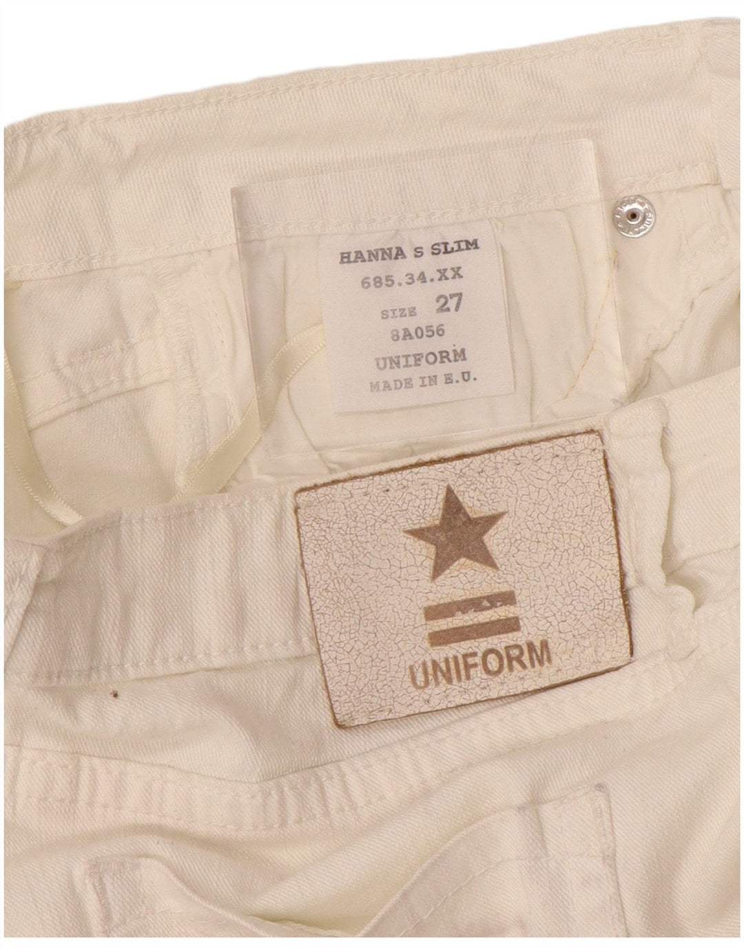 Uniform Dame Slim Jeans W27 L29 Hvid Bomuld