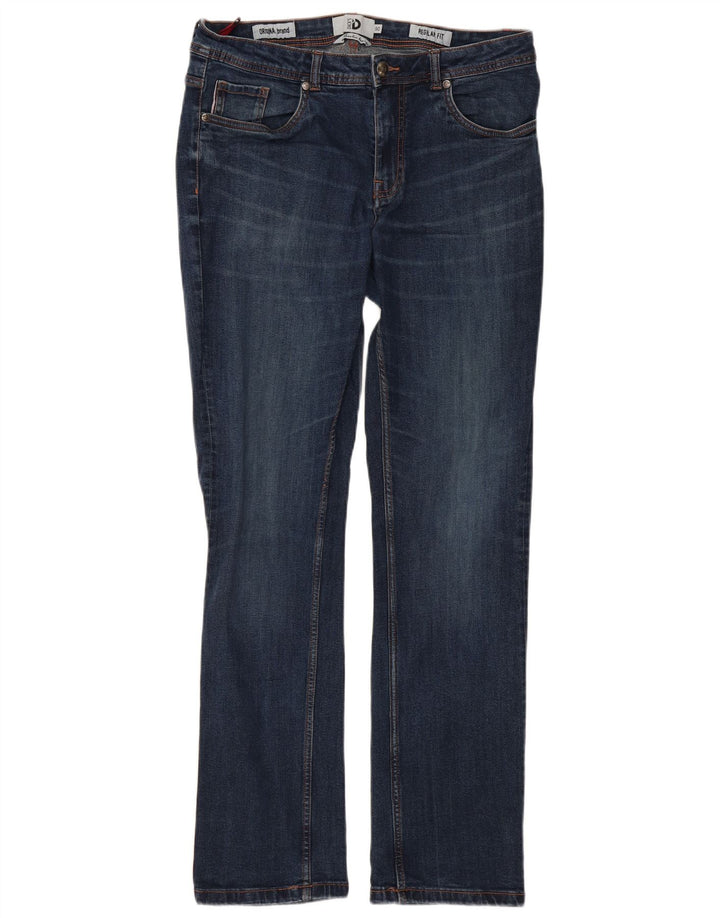 Dacks Herre Regular Straight Jeans IT 50 Large W34 L32 Blue Cotton