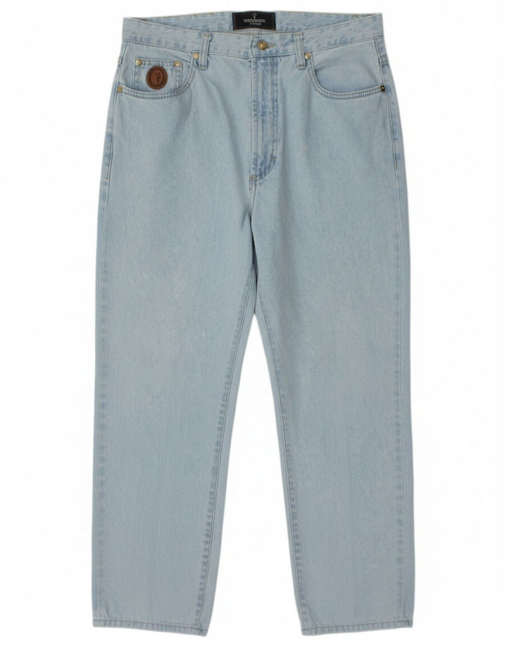 Trussardi herre cropped jeans W34 L25 blå bomuld