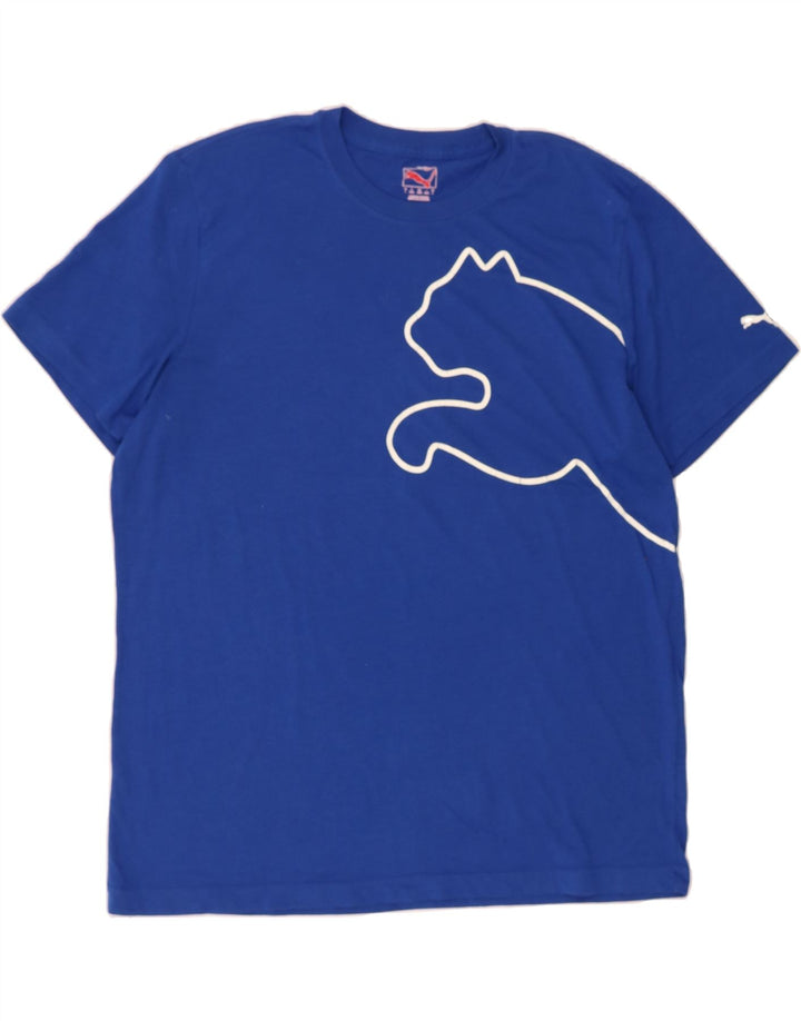 PUMA Mens Graphic T-Shirt Top Large Blue Polyester Vintage Puma and Second-Hand Puma from Messina Hembry 