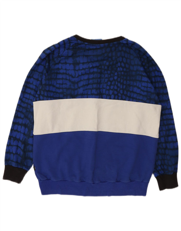 Adidas Graphic Sweatshirt Jumper UK 16 Large Blue Colourblock