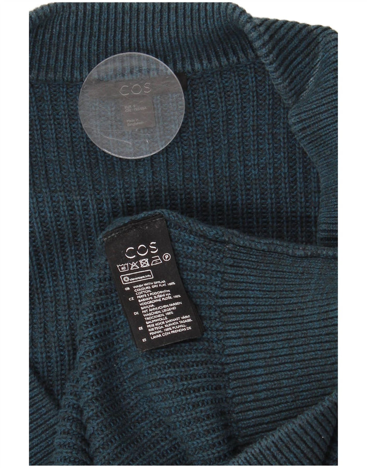 COS Womens Oversized 3/4-ærmet cardigantrøje UK 10 Small Navy Blue