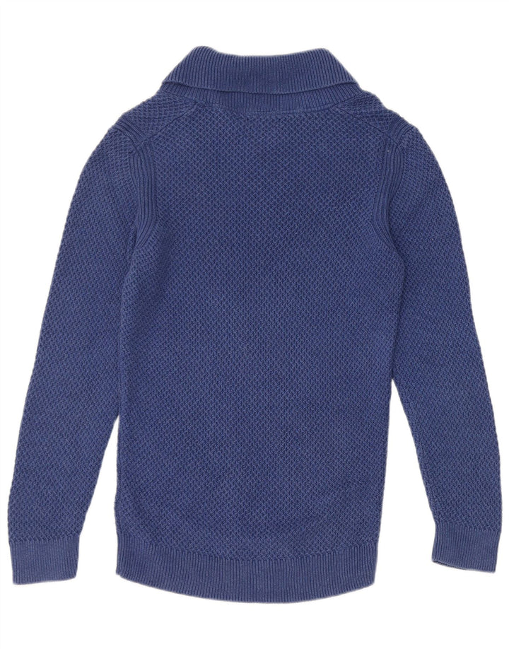 Massimo Dutti Herre Shawl Neck Jumper Sweater Lille Blå Bomuld