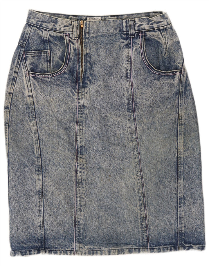 Blooming Womens Acid Wash denimnederdel W30 Medium Blue Retro