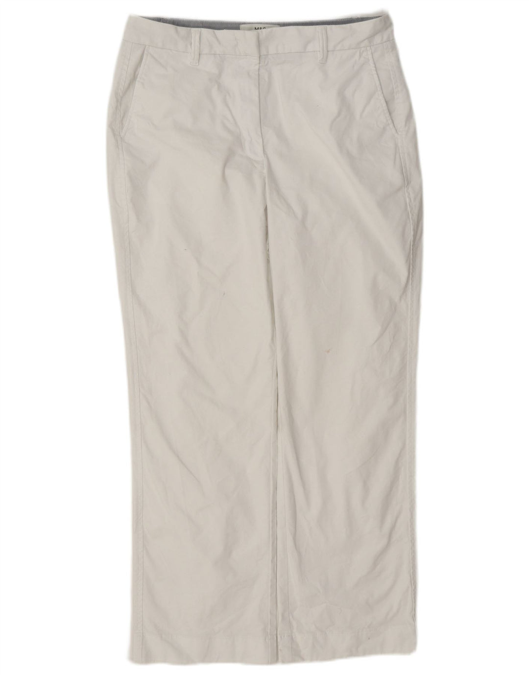 Marks & Spencer Lige Chinobukser til kvinder UK 12 Medium W30 L28 Hvid