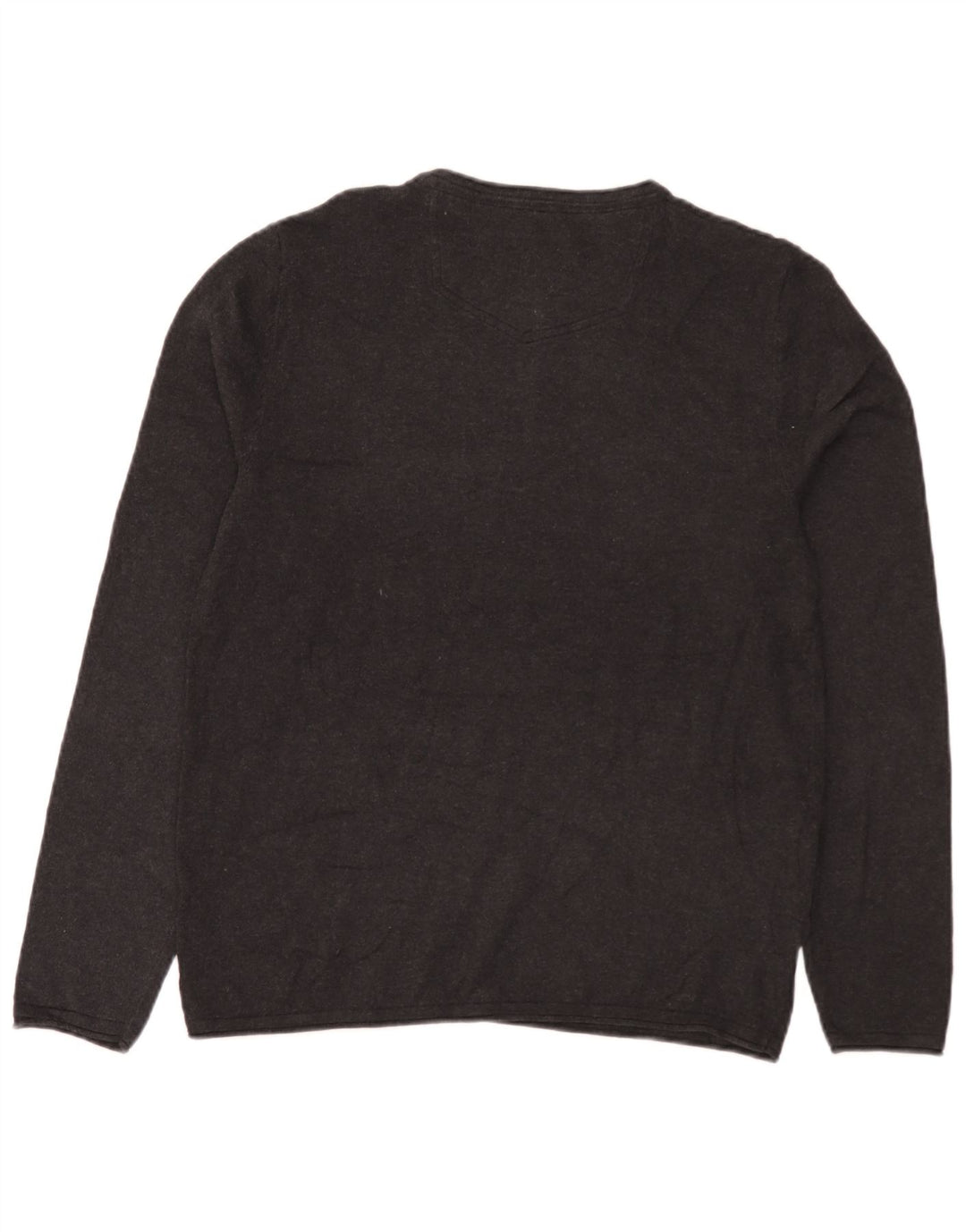Fedt ansigt herre rund hals sweater stor grå bomuld