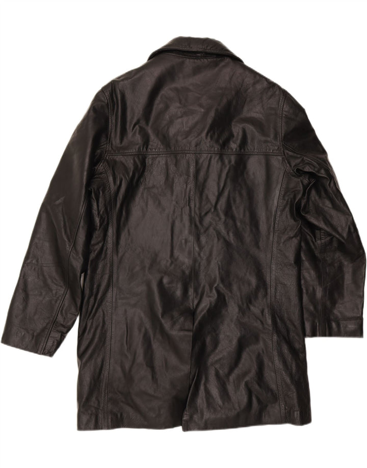 VINTAGE Mens Leather Coat UK 40 Large Black Leather Vintage Vintage and Second-Hand Vintage from Messina Hembry 