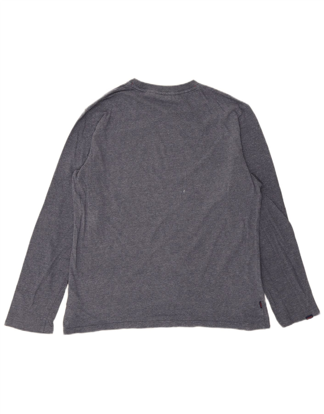 SUPERDRY Herre Top Langærmet XL Blå Flecked Bomuld