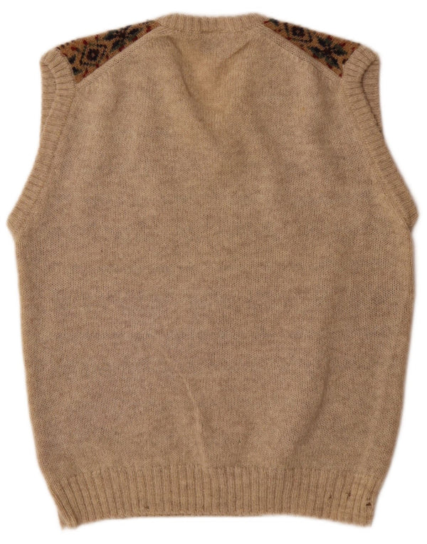 Mark Astor Herrevest Tank Top XL Beige Fair Isle Wool