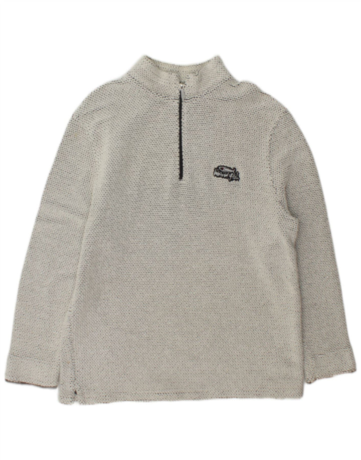 Weird Fish Herre Zip Neck Jumper Sweater XL Grå Bomuld