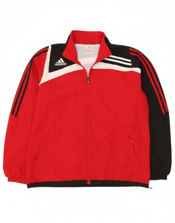 Adidas Træningsdragt til mænd Top jakke UK 42/44 Large Red Colourblock Polyester