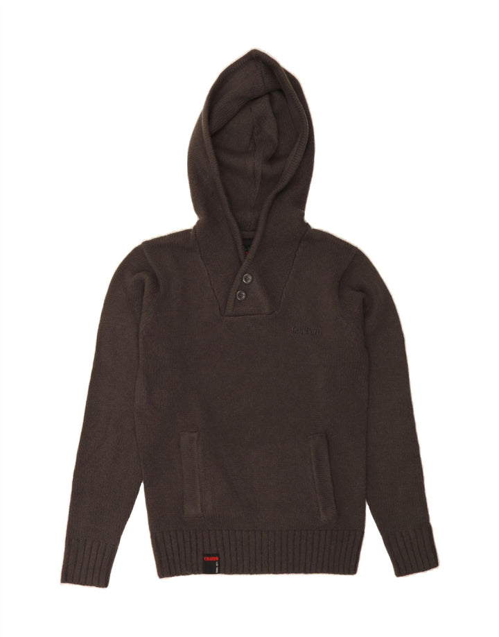 CHARRO Mens Hooded Jumper Sweater Small Grey Acrylic Vintage Charro and Second-Hand Charro from Messina Hembry 
