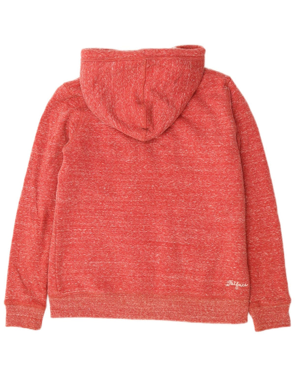 Fat Face Dame Oversized Zip Hoodie Sweater UK 10 Small Red Flecked Bomuld