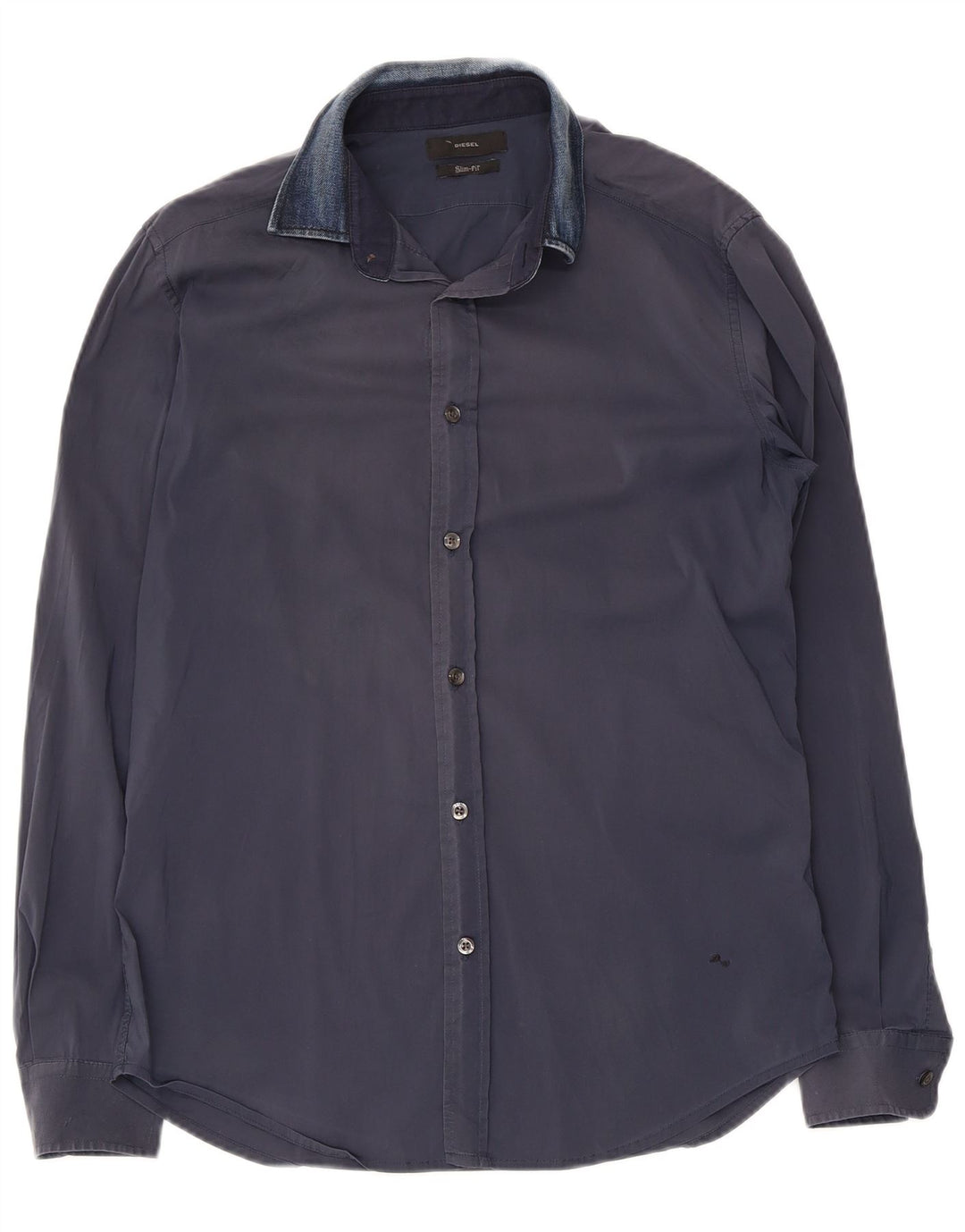 Diesel Herre Slim Fit skjorte Medium marineblå bomuld