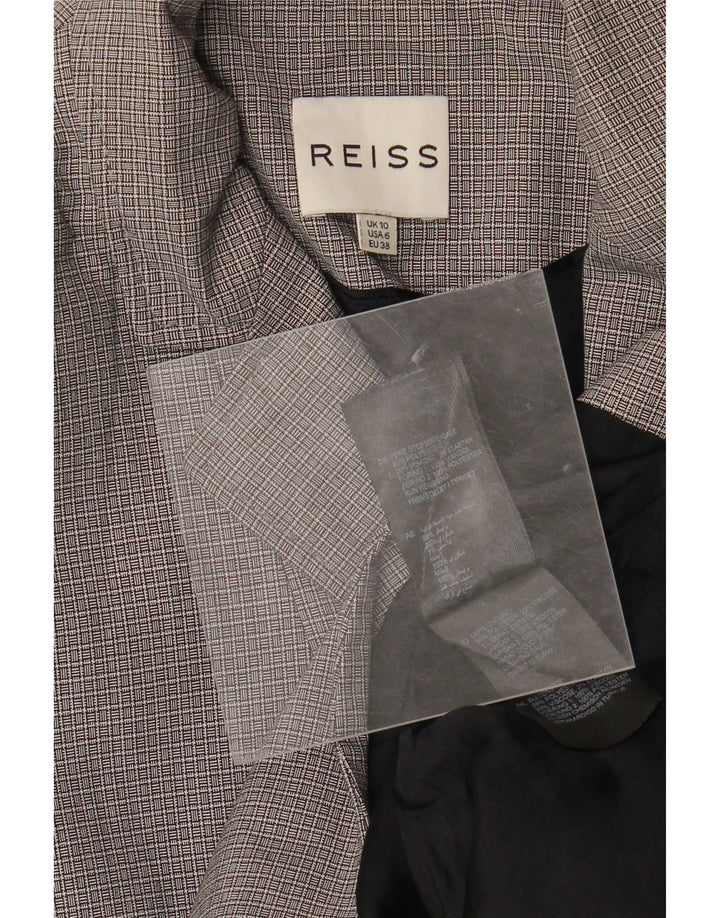 Reiss Dame 1-knap Blazer Jacket UK 10 Small Grå Polyester