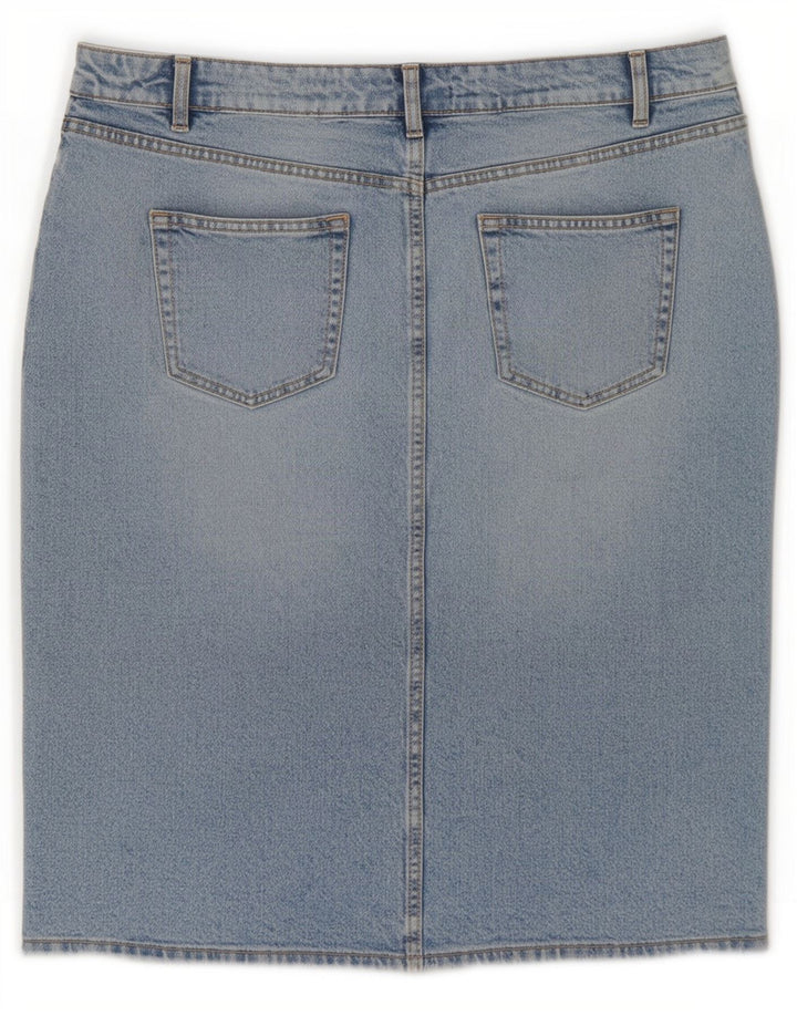Zara Dame Denim Nederdel Large W30 Blå