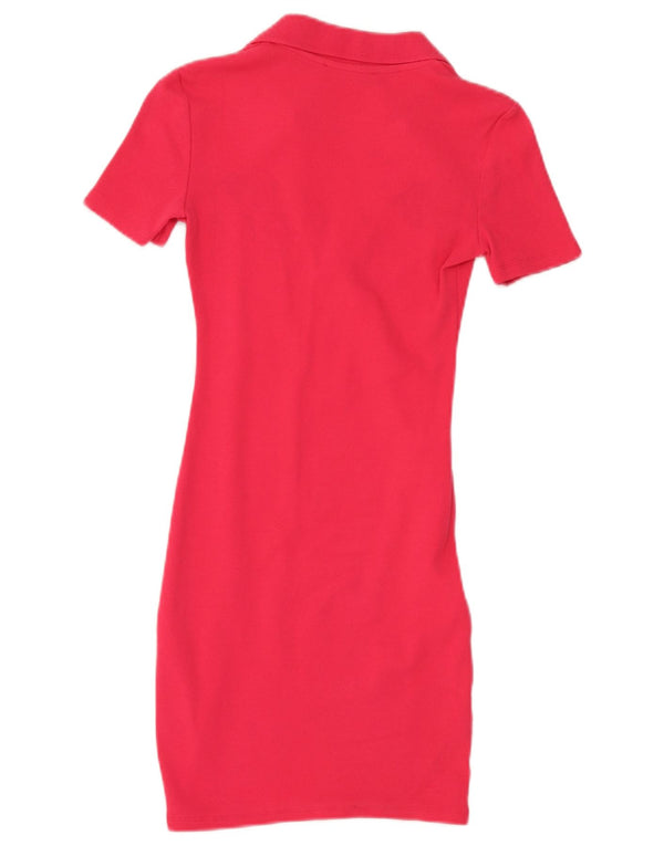 Zara Womens Polo Dress UK 8 Small Pink Bomuld