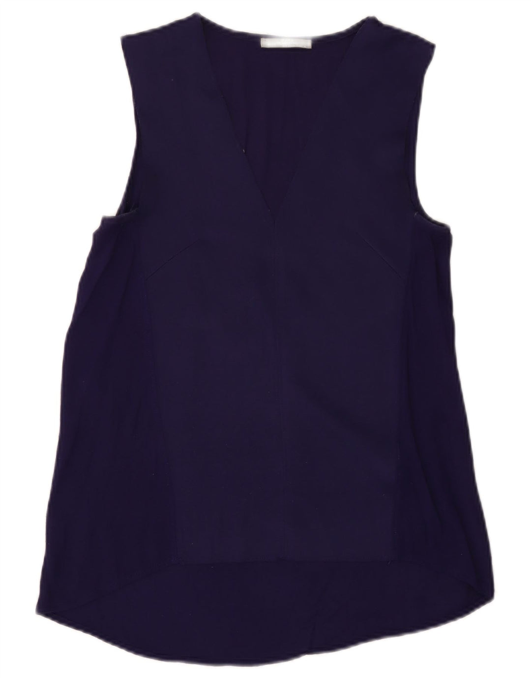 Zara Dame Bluse Top UK 10 Small Navy Blue Polyester
