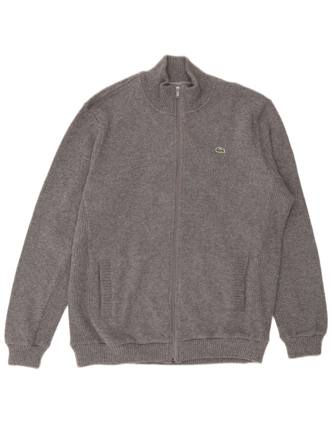 Lacoste Herre Cardigan Sweater Størrelse 7 2XL Grå