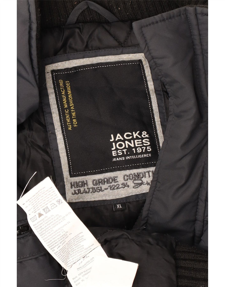 Jack & Jones Bomberjakke til mænd UK 42 XL Grå Nylon